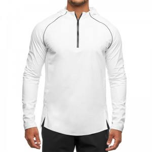 Txiv neej 1/2 Zip Pullover Hoodie Athletic Workout Hooded Sweatshirts