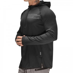Men's Half Zip Long Sleeve Workout Quick Dry Hoodie Pullover Tops Sweatshirt