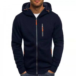 Hoodies Casual for Men with Zip Pockets Full Zip Long Fleece Sweatshirt