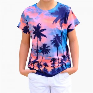 Vakomana Vasikana 3D Graphic Yakadhindwa Summer Cool Short Sleeve T Shirts