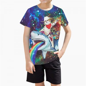 Këmisha për djem, vajza qesharake, bluza verore me mëngë të shkurtra me printime grafike 3D