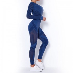 Naisten harjoitussetit, 2 osaa korkeavyötäröiset saumattomat leggingsit ja Crop Top -joogaasu