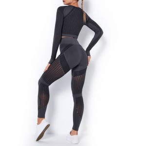 Zolimbitsa Thupi za Akazi 2 Piece High Waist Seamless Leggings ndi Crop Top Yoga Outfit
