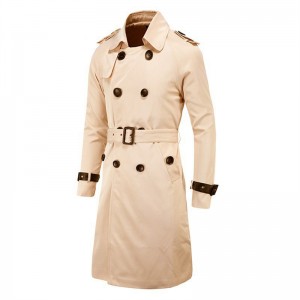 Dobleng Breasted Trench Coat Casual Lapel Long Sleeve Windbreaker Jacket