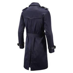 Kaviri Breasted Trench Coat Casual Lapel Long Sleeve Windbreaker Jacket