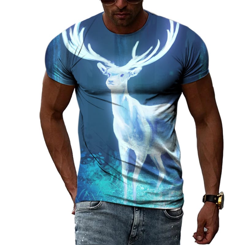 Mode 3D print T-shirts grappig grafisch patroon ronde hals T-shirts met korte mouwen voor heren (6)
