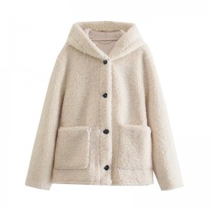 Παλτό για κορίτσια με κουκούλα με κουκούλα Sherpa, Φθινόπωρο Χειμώνας