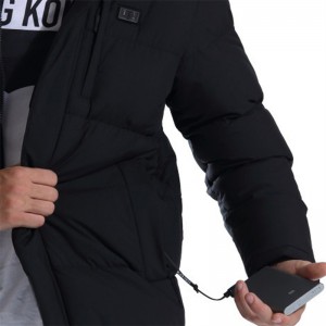 Heated Jacket na may Battery Pack, Long Heated Coat para sa Mga Lalaki