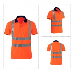 Hi Vis Safety T Shirt fir Männer Héich Visibilitéit Reflektéiert Short Sleeve Work Shirt