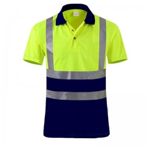 เสื้อยืด Hi Vis Safety สำหรับผู้ชายเสื้อทำงานแขนสั้นสะท้อนแสงมองเห็นสูง