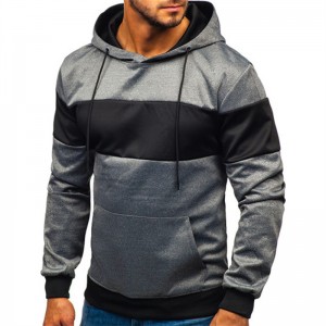 Men's Pullover Hoodies Casual Color Block Block Hooded Sweatshirt ka Lipokotho