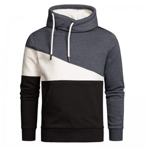 ຜູ້ຊາຍທີ່ມີສີສັນສົດໃສ Block Pullover Fleece Hoodie ແຂນຍາວ Sweatshirt ທີ່ມີກະເປົ໋າ