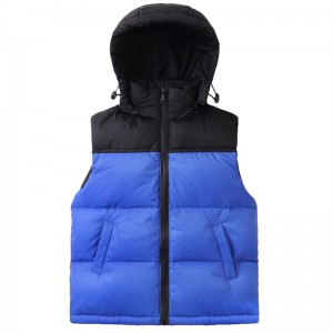 Mga Bata nga Nagpabaga sa Puffer Vest Hooded Winter Quilted Jacket nga Wala'y Sleeve Puffer Jacket
