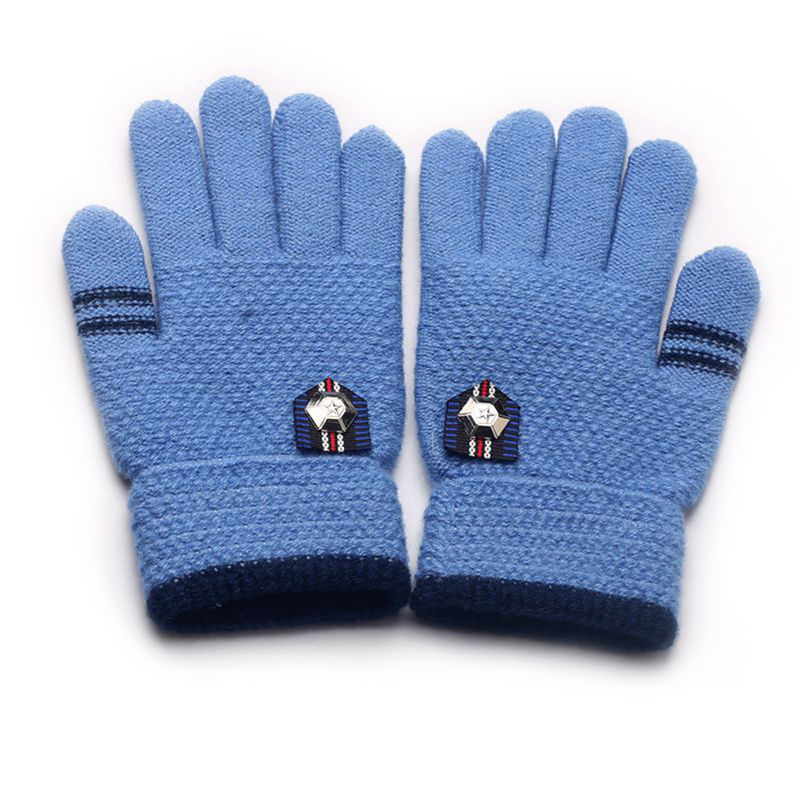 Otroške zimske rokavice za dečke in deklice, otroške tople rokavice s podlogo iz volne Termo pletene rokavice