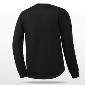 Camiseta de manga larga con cuello redondo y capa de aire similar al algodón para hombre