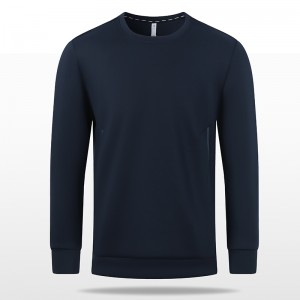 Manlju Cotton-lykas Air Layer Long Sleeve Crew Neck T-Shirt