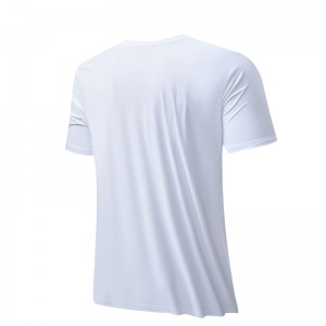 Мужская футболка из ледяного шелка с эластичной сеткой и круглым вырезом