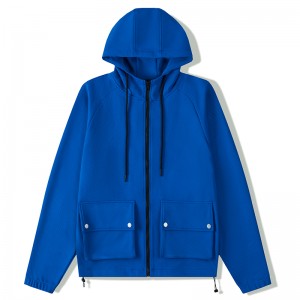 ຜູ້ຊາຍ Ledi Twill Drawstring Hooded Jacket ມີ Zipper