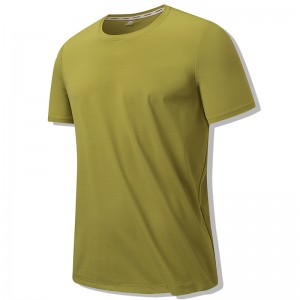 Чоловіча літня повсякденна футболка з коротким рукавом із круглим вирізом із шовку