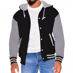 Mens Casual Sports Varsity Jacket Fashion Hood Jack Jackets