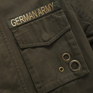 کاپشن نظامی ژاکت زیپ دار جلوی زیپی چند جیب نخی مردانه بادشکن