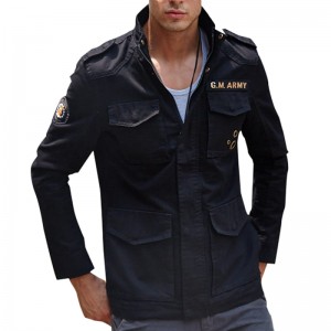 ຜ້າຝ້າຍຜູ້ຊາຍທີ່ມີນ້ໍາຫນັກເບົາຫຼາຍຖົງ Zip Front Stand Collar Jackets ທະຫານ Windbreaker