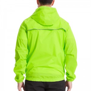 Jachetă de ploaie pentru ciclism pentru bărbați, jachetă de vânt, impermeabilă, alergare, ciclism montan, glugă, ușoară, reflectorizată, UPF40+