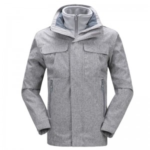 Mænds bjergskijakke 3 i 1 vandtæt vinterjakke Regnfrakke med hætte Vindtæt isoleret jakke