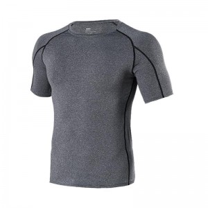 Quick Dry T-skjorte for menn, fukttransporterende, atletisk kortermet treningsoverdel