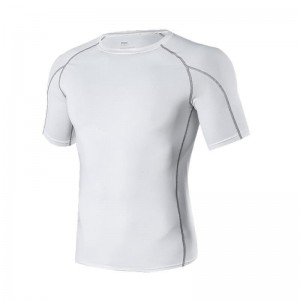 Camiseta masculina de secagem rápida, absorvente de umidade, atlética, manga curta, treino de ginástica