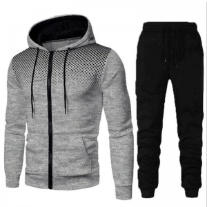 ຊຸດຊຸດຜູ້ຊາຍໃສ່ເສື້ອຍືດແຂນຍາວເຕັມຊິບແລ່ນກິລາ Sweatsuit ສໍາລັບຜູ້ຊາຍ 2 Piece Outfits