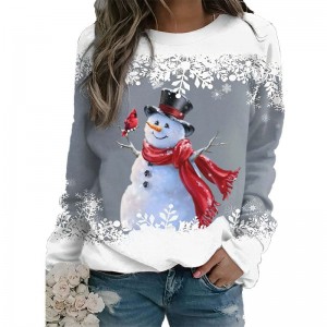 Sweatshirts Nollaig Chridheil dha Boireannaich Gnothan Santa Christmas Sweatshirt Gleute Long Sleeve Pullover Top