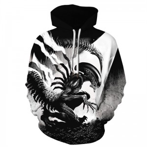 Heren Hoodies 3D-geprinte sweatshirt met capuchon en capuchon met grote zakken