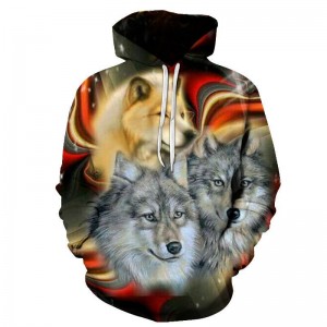 3D Hoodies Funny Sweatshirt Pullover Hooded with Pockets Long Left