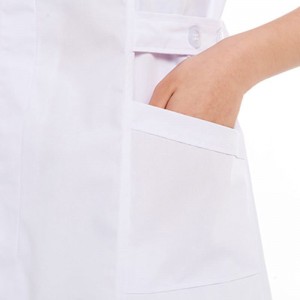 Uniforme médico para mujer, ropa de trabajo profesional, parte superior con botones y bolsillos, elástico suave