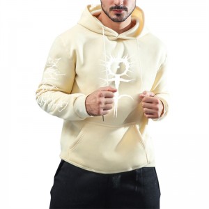 Машки пуловер со качулка, памучен лесен спортски дуксер со кенгурски џеб