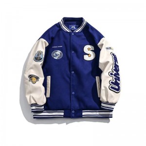 Varsity Jacket Patchwork Baseball Jackets Letter Print Bomber Coats for Women's Men Streetwear