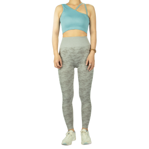 Pantalóns de ioga tecidos sen costuras de camuflaje de cintura alta para mulleres