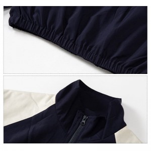 महिला जिपर विश्वविद्यालय जैकेट लंबी आस्तीन रंग ब्लॉक बेसबॉल जैकेट बॉम्बर कोट