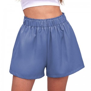 Shorts femininos elásticos confortáveis ​​de cintura alta com bolsos