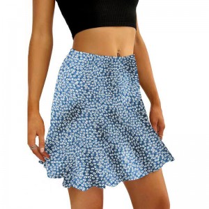 Skirt Kerut Bunga Wanita Skirt Mini Musim Panas Yang Comel