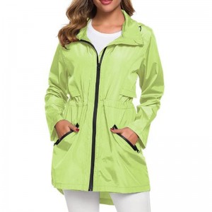 Women 's Long Raincoat cum Hood Outdoor PERFUSORIUS Windbreaker Rain Jacket Waterproof