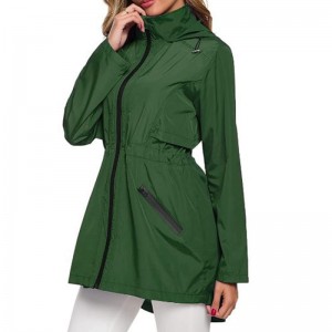 Women 's Long Raincoat cum Hood Outdoor PERFUSORIUS Windbreaker Rain Jacket Waterproof