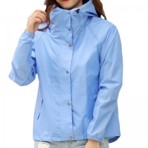 Jachetă de ploaie ușoară pentru alergare ciclism, impermeabilă, cu glugă, pentru drumeții