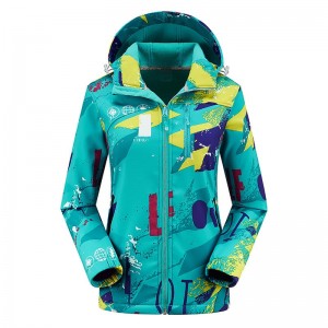 Ženska softshell jakna s kamuflažnim termo flisom, planinarska jakna za trčanje otporna na vjetar, reflektirajuća na otvorenom