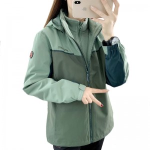 Xhaketë dimërore për femra 3-në-1 Xhaketë ski bore rezistente ndaj ujit Xhaketë dimërore me qeth kundër erës