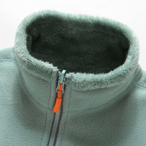 Jachetă din lână cu fermoar pentru femei, cu mânecă lungă, caldă, ușoară, cu buzunare pentru iarnă