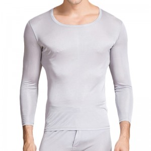 Men's Silk 2pc Thermal Underwear Set - Men Long Johns Base Layer Silk Top and Bottom