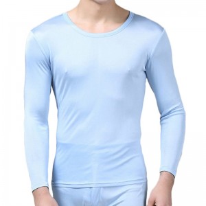 Men's Silk 2pc Thermal Underwear Set -Men Long Johns Base Layer Silk Top and Bottom