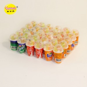 Пластикалық шанышқысы бар Faurecia Coke Sprite Fanta Cup жемісті желе